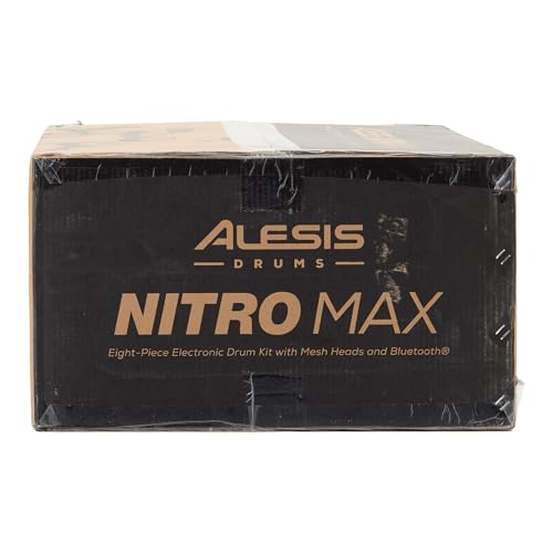 Alesis Nitro Max Kit Electric Drum Set with Quiet Mesh Pads, 10" Dual Zone Snare, Bluetooth, 440+ Authentic Sounds, Drumeo, USB MIDI, Kick Pedal