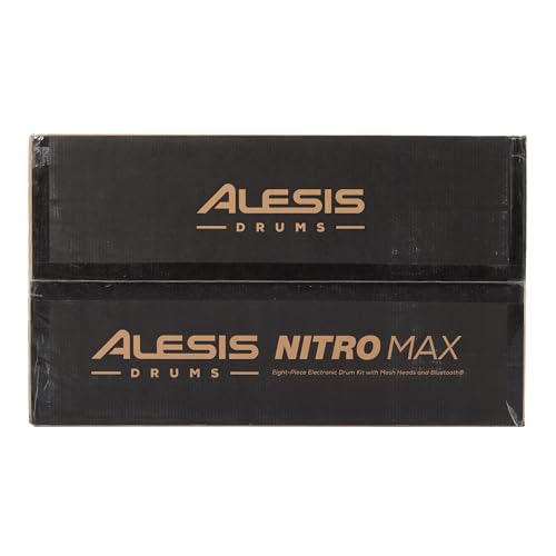 Alesis Nitro Max Kit Electric Drum Set with Quiet Mesh Pads, 10" Dual Zone Snare, Bluetooth, 440+ Authentic Sounds, Drumeo, USB MIDI, Kick Pedal