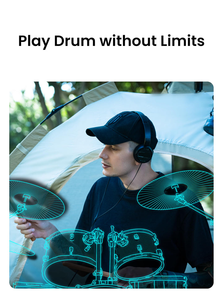 AeroBand Electronic Drum Set PocketDrum2 MAX（2025 Version）, Air Drum Sticks & Pedals & Bluetooth Adapter, Play Drum Anywhere Anytime, 8 Tones and USB Midi Teens Adult Drummer Gift (Earphone Included)
