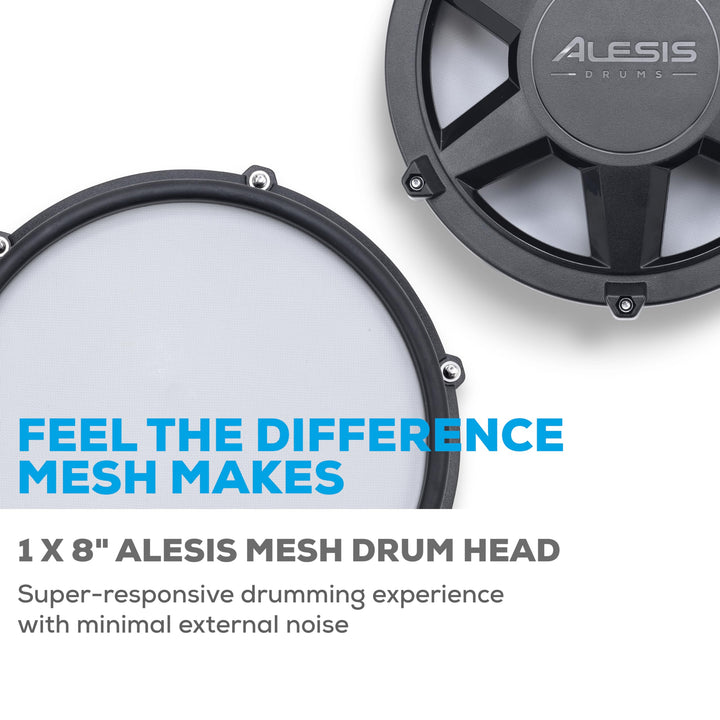 Alesis Nitro Max Kit 10 Piece Electric Drum Set with Quiet Mesh Pads, 10" Dual Zone Snare, Bluetooth, 440+ Sounds, Drumeo, USB MIDI, Kick Pedal